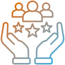 Gradient of orange and blue